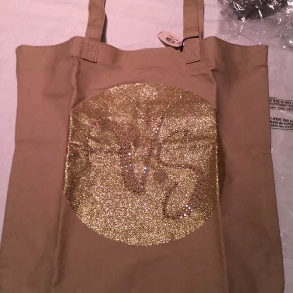 Victoria's Secret Handbags - Victoria’s Secret Tan/gold tote hand bag NWT